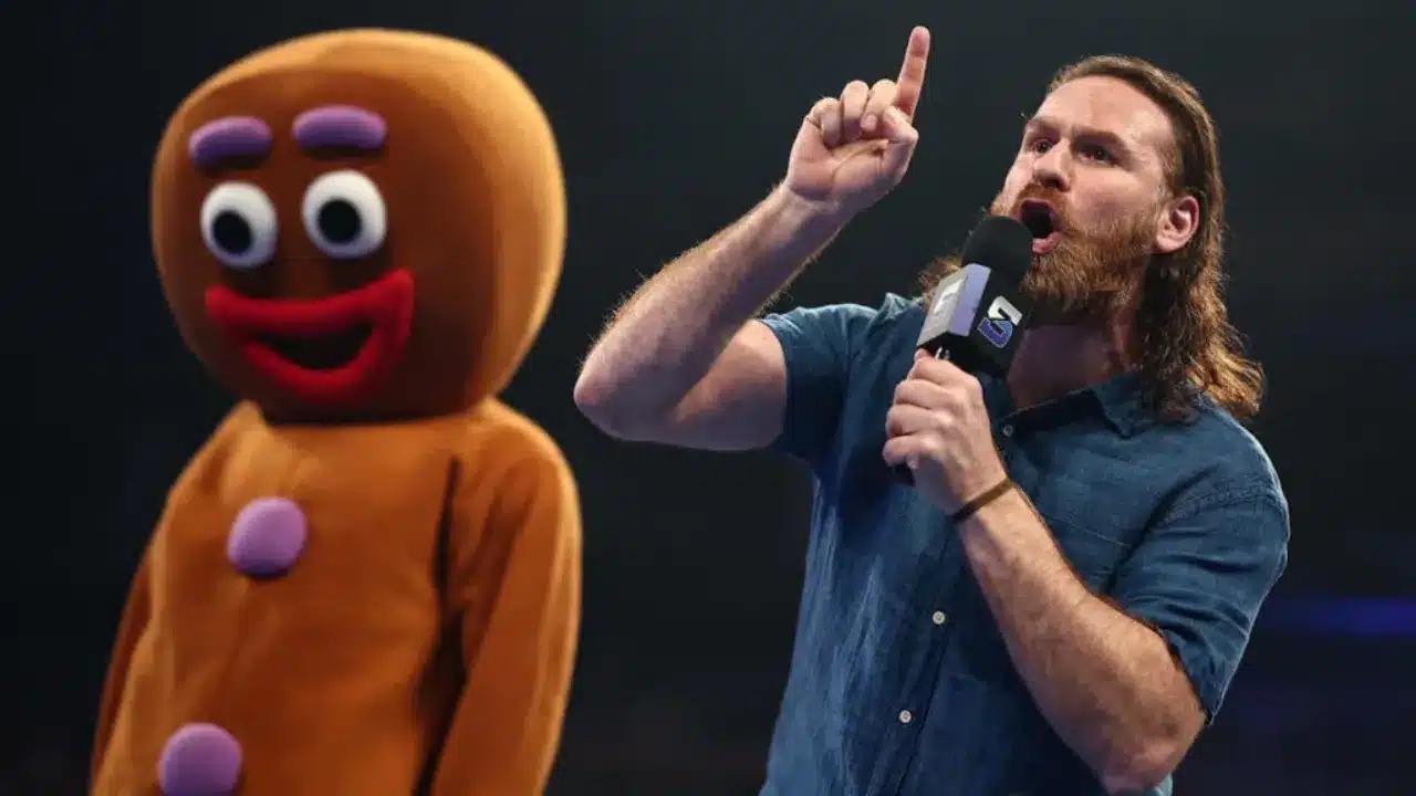Sami Zayn and Gingerbread Man on WWE SmackDown